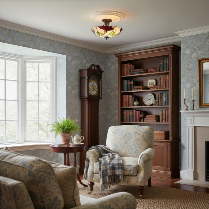 TF Botanica blommig tak- och pendellampa i glas - armatur i konstglasstil för rum HL2169