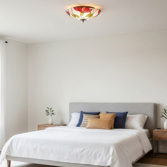 TF Botanica blommig tak- och pendellampa i glas - armatur i konstglasstil för rum HL2169