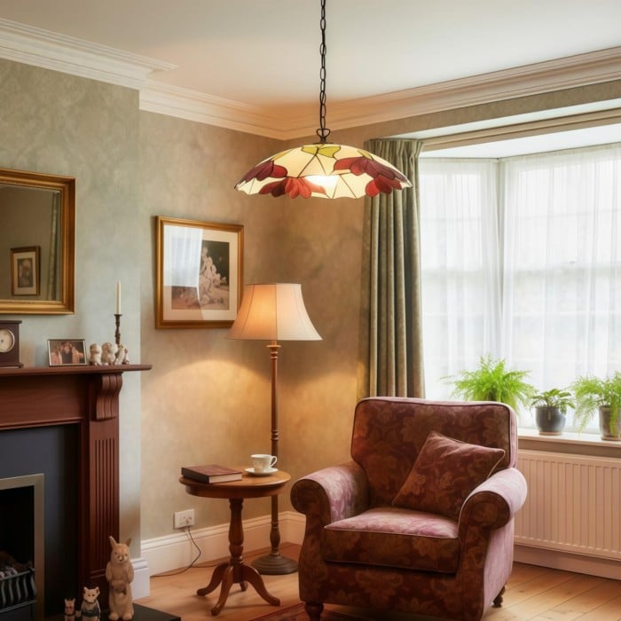 TF Botanica Floral Glazen Hanglamp - Vintage Hanglamp voor Open Ruimtes HL2188