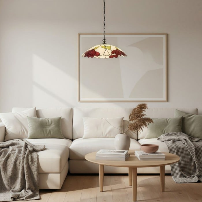 TF Botanica Floral Glazen Hanglamp - Vintage Hanglamp voor Open Ruimtes HL2188