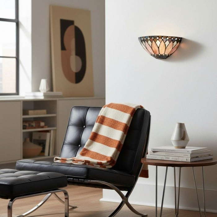 Applique da parete elegante TF Brooklyn - Applique da parete in vetro Art Déco per soggiorno o corridoio HL2007