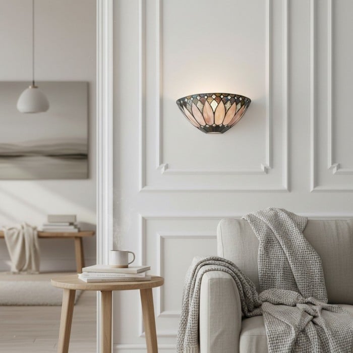 Applique da parete elegante TF Brooklyn - Applique da parete in vetro Art Déco per soggiorno o corridoio HL2007