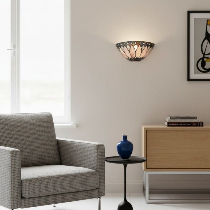 Applique da parete elegante TF Brooklyn - Applique da parete in vetro Art Déco per soggiorno o corridoio HL2007