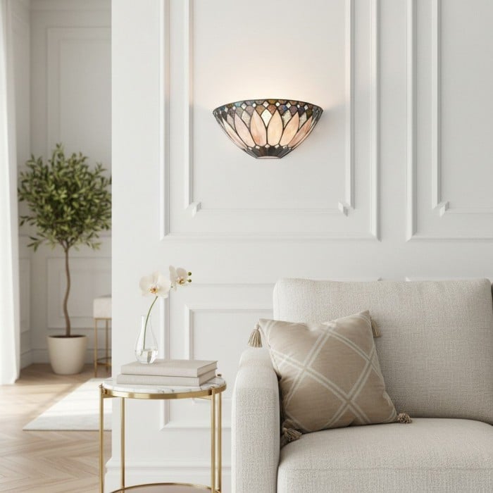 Applique da parete elegante TF Brooklyn - Applique da parete in vetro Art Déco per soggiorno o corridoio HL2007