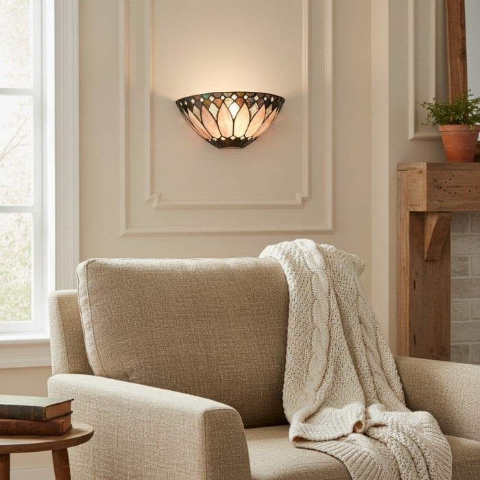 Applique da parete elegante TF Brooklyn - Applique da parete in vetro Art Déco per soggiorno o corridoio HL2007