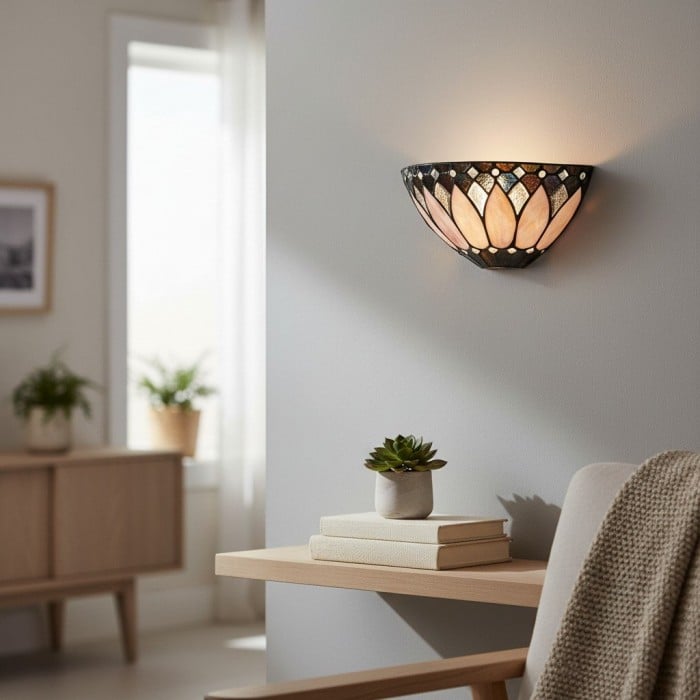 Applique da parete elegante TF Brooklyn - Applique da parete in vetro Art Déco per soggiorno o corridoio HL2007