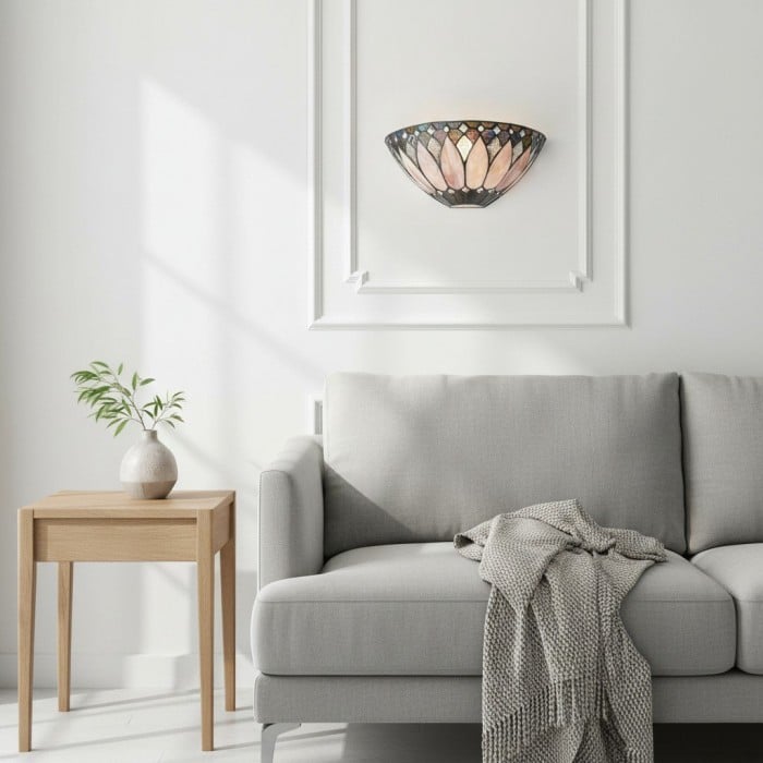 Applique da parete elegante TF Brooklyn - Applique da parete in vetro Art Déco per soggiorno o corridoio HL2007