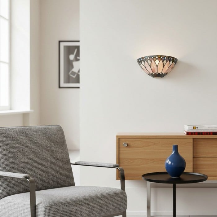 Applique da parete elegante TF Brooklyn - Applique da parete in vetro Art Déco per soggiorno o corridoio HL2007