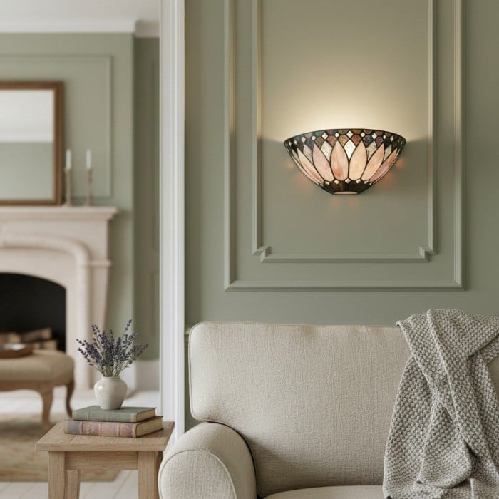 Applique da parete elegante TF Brooklyn - Applique da parete in vetro Art Déco per soggiorno o corridoio HL2007