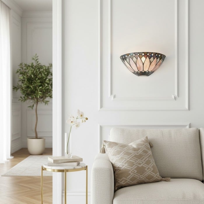 Applique da parete elegante TF Brooklyn - Applique da parete in vetro Art Déco per soggiorno o corridoio HL2007