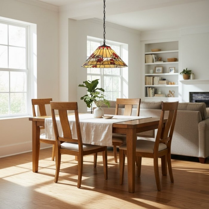 Lampada a sospensione a farfalla TF - Lampada a sospensione con design in vetro colorato per sala da pranzo, corridoio e