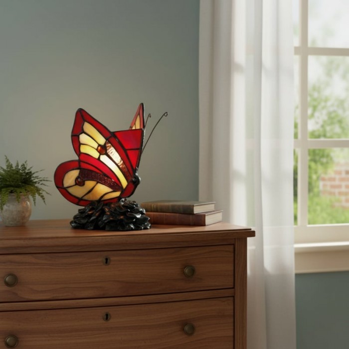 TF Butterfly Table Lamp - Nature-Inspired Glass Design Perfect for Living Rooms or Hallways HL2134