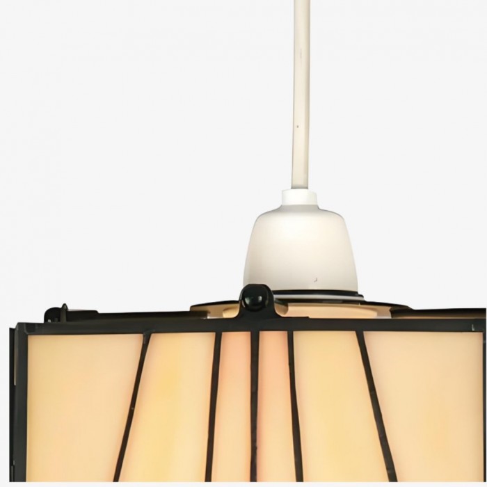 TF Camillo Mosaic Tiffany Glas Pendellampa - Fyrkantig Lanternskärm - Hantverksmässig Heminredningsaccessoar HL2224