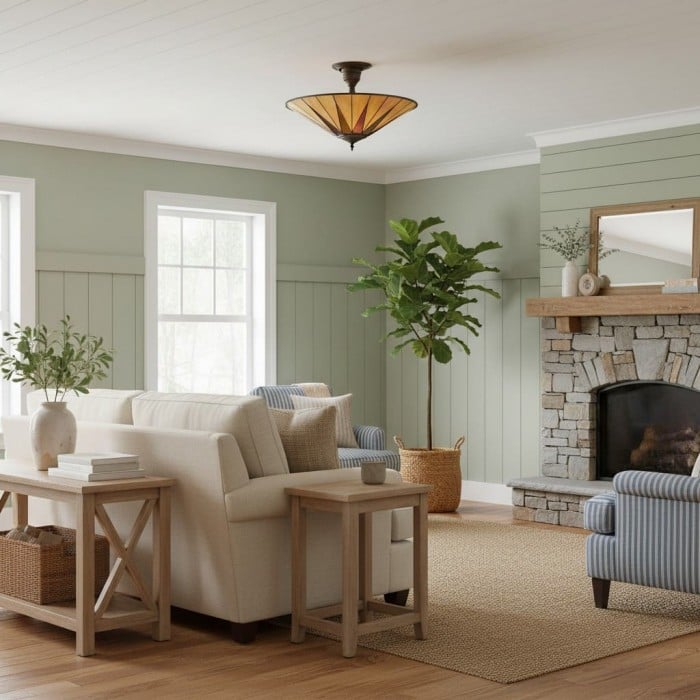 TF Dark Star Tiffany taklampa - Stjärndesign i målat glas för matsal eller hall HL2232