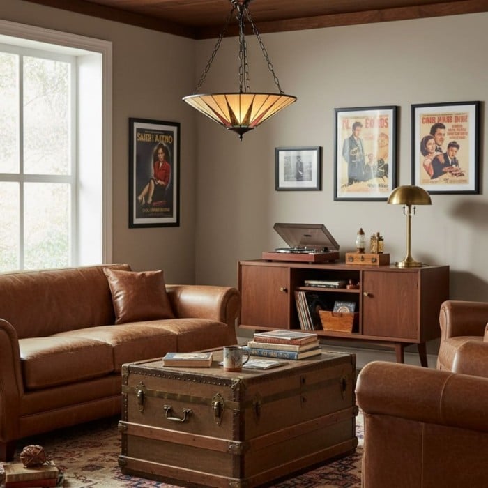 TF Dark Star Tiffany taklampa - Stjärndesign i målat glas för matsal eller hall HL2232