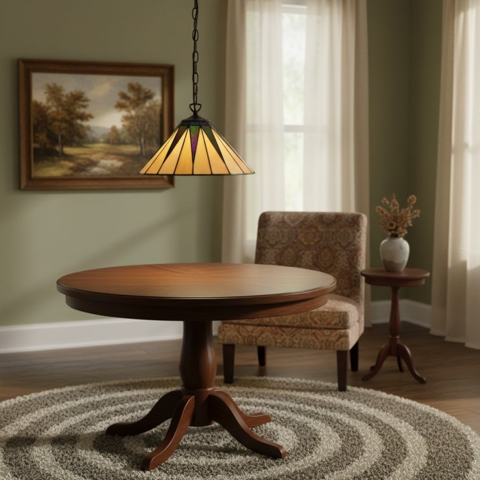 TF Dark Star Tiffany Pendelleuchte – Geometrische Deckenleuchte aus Buntglas für Wohnzimmer HL2062