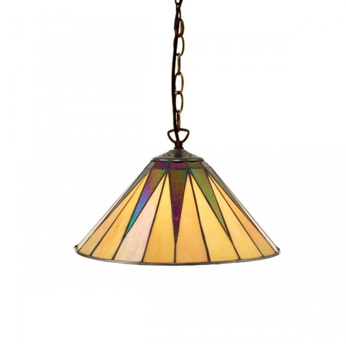 TF Dark Star Tiffany Pendelleuchte – Geometrische Deckenleuchte aus Buntglas für Wohnzimmer HL2062