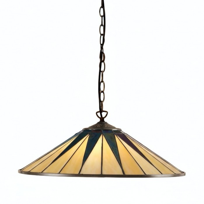 TF Dark Star Tiffany Pendelleuchte – Geometrische Deckenleuchte aus Buntglas für Wohnzimmer HL2062