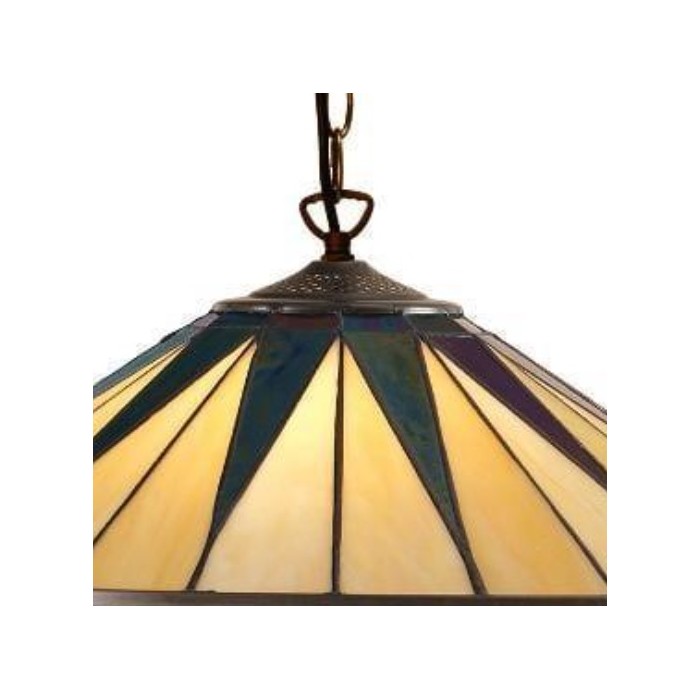 TF Dark Star Tiffany Pendelleuchte – Geometrische Deckenleuchte aus Buntglas für Wohnzimmer HL2062