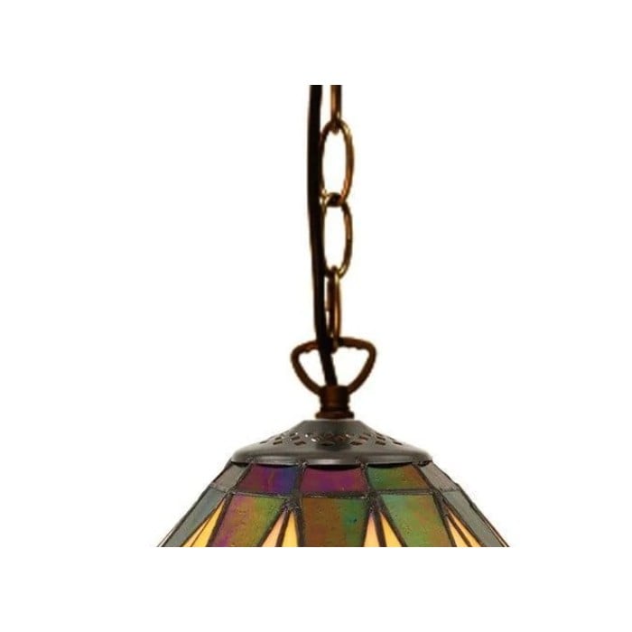TF Dark Star Tiffany Pendelleuchte – Geometrische Deckenleuchte aus Buntglas für Wohnzimmer HL2062