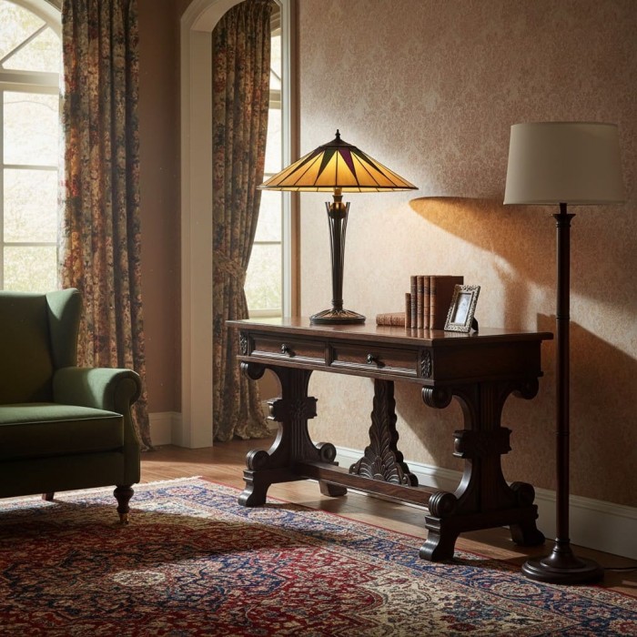 TF Dark Star Tiffany-stijl tafellamp met geometrische kap voor slaapkamer en accentverlichting HL2170