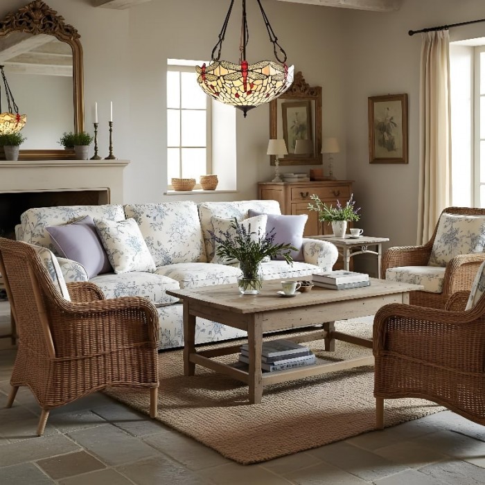 Lampada a sospensione Tiffany beige Dragonfly TF - Elegante lampadario in vetro colorato per sala da pranzo e camera da letto