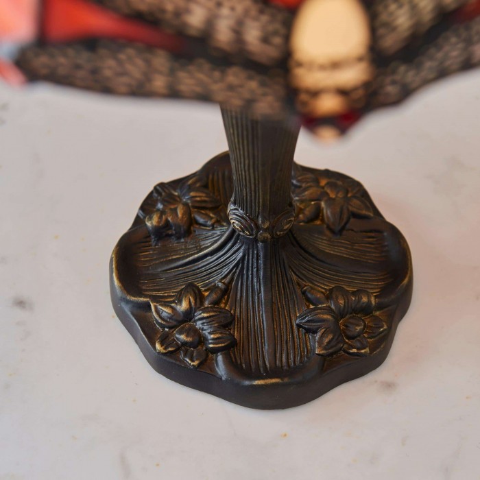 Lámpara de mesa TF Dragonfly tallada a mano - Vitral vintage para dormitorio o sala de estar HL2159