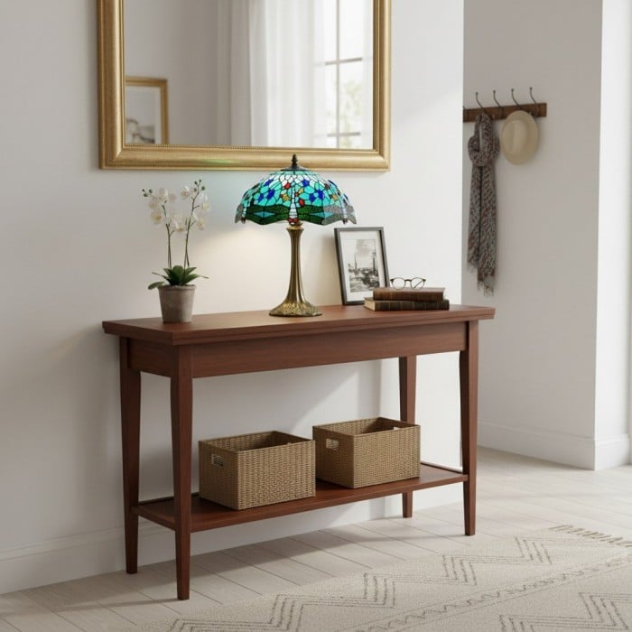 TF Dragonfly Bordlampa - Vintage Målat Glas för Vardagsrum & Sovrum HL2140