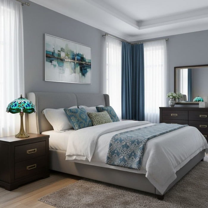 TF Dragonfly Bordlampa - Vintage Målat Glas för Vardagsrum & Sovrum HL2140