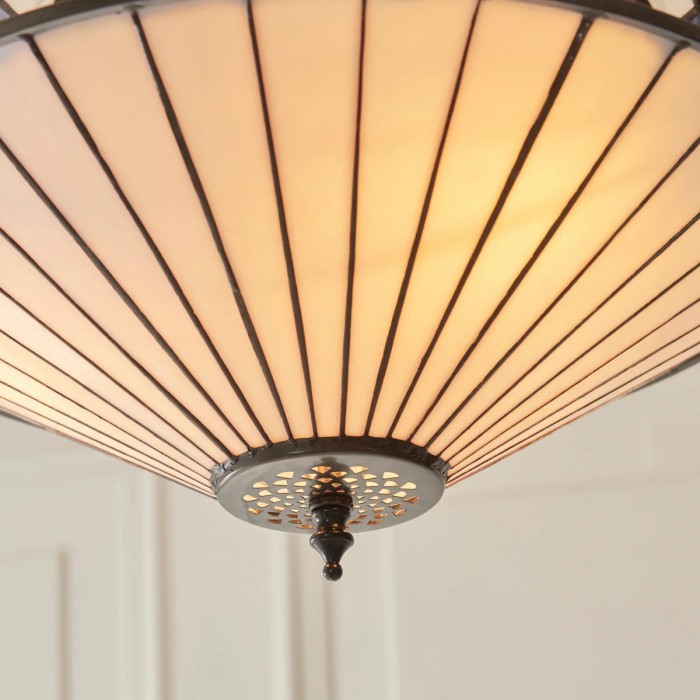 Lampada a sospensione regolabile TF Fargo con paralume invertito ispirato alle vetrate colorate per isola e sala da pranzo