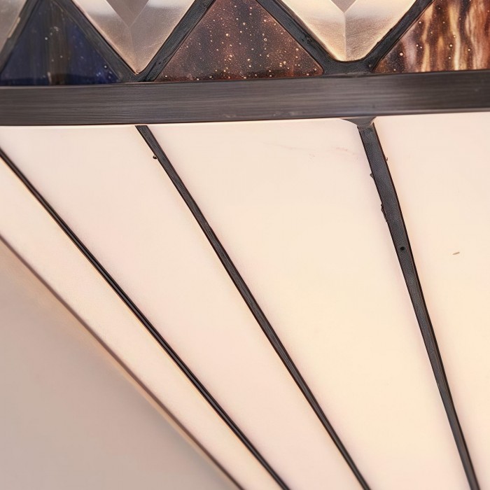 Applique murale Art Déco TF Fargo à motif diamant - Applique murale en verre pour couloir et chambre HL2181