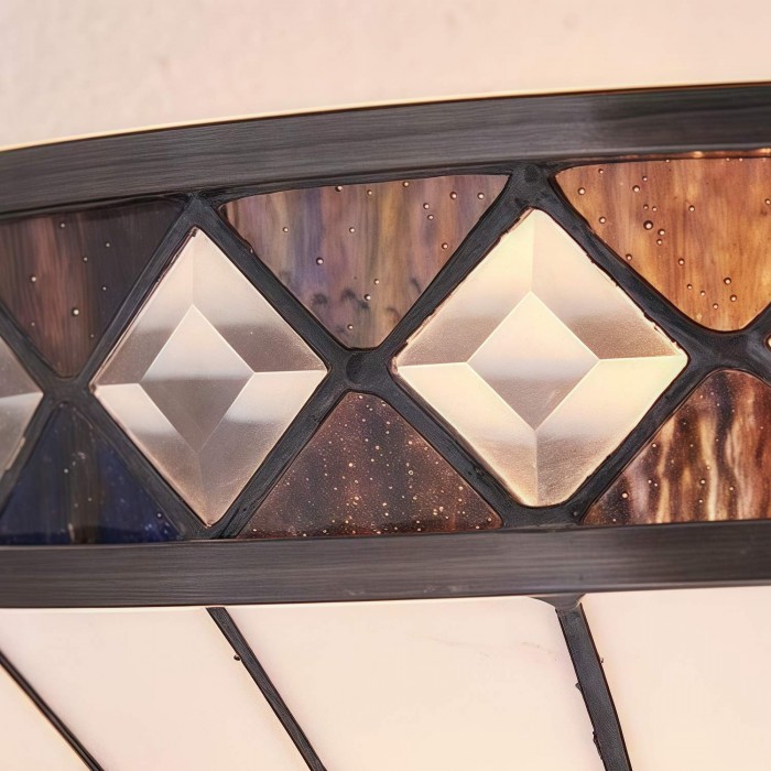 Applique murale Art Déco TF Fargo à motif diamant - Applique murale en verre pour couloir et chambre HL2181