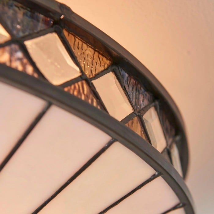 TF Fargo Geometrisk Infälld Lampa - Handgjord Art Deco Lampa i Målat Glas för Entré HL2209