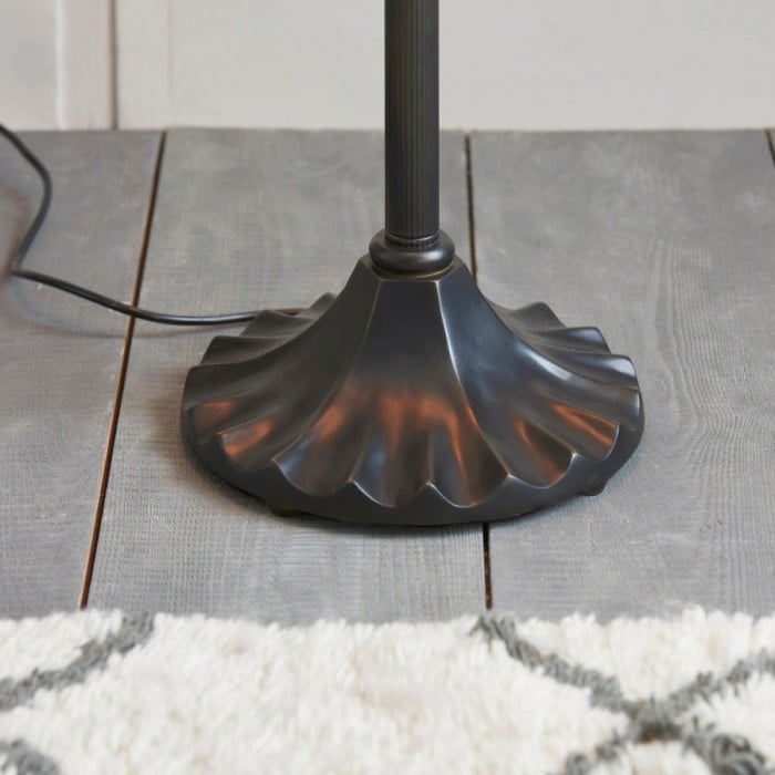 TF Fargo Geometrisk Tiffany-lampa - Accentbelysning i bärnstensfärgad och krämfärgad glas för sovrum eller arbetsrum HL2206