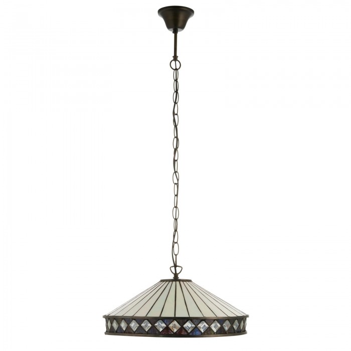 TF Fargo hanglamp - Verlichting in Tiffany-stijl met een Art Deco kap en verstelbare ketting HL2165
