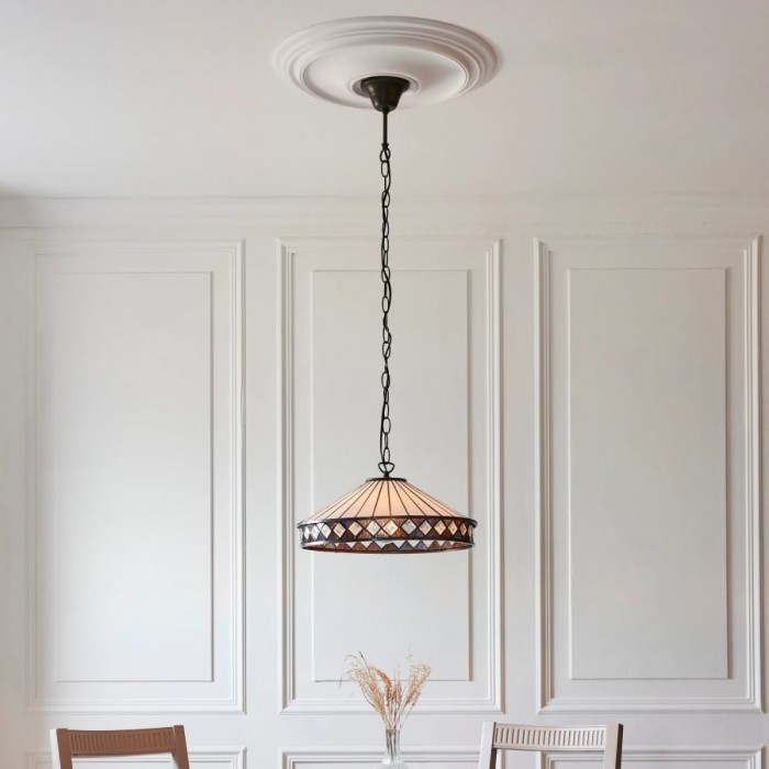 TF Fargo hanglamp - Verlichting in Tiffany-stijl met een Art Deco kap en verstelbare ketting HL2165