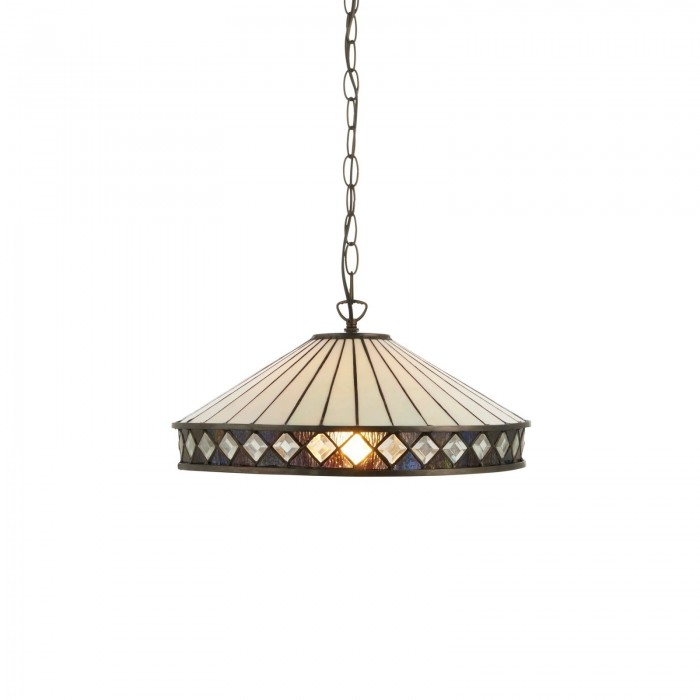 TF Fargo hanglamp - Verlichting in Tiffany-stijl met een Art Deco kap en verstelbare ketting HL2165
