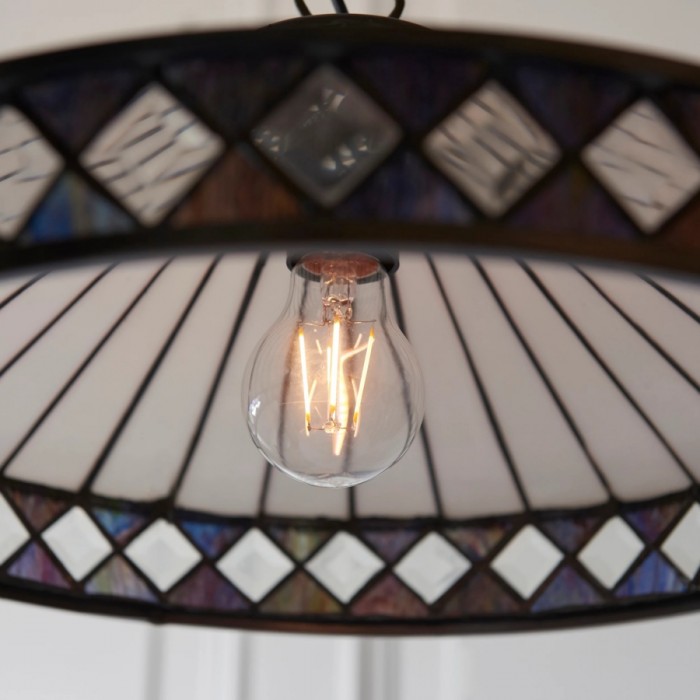 TF Fargo hanglamp - Verlichting in Tiffany-stijl met een Art Deco kap en verstelbare ketting HL2165