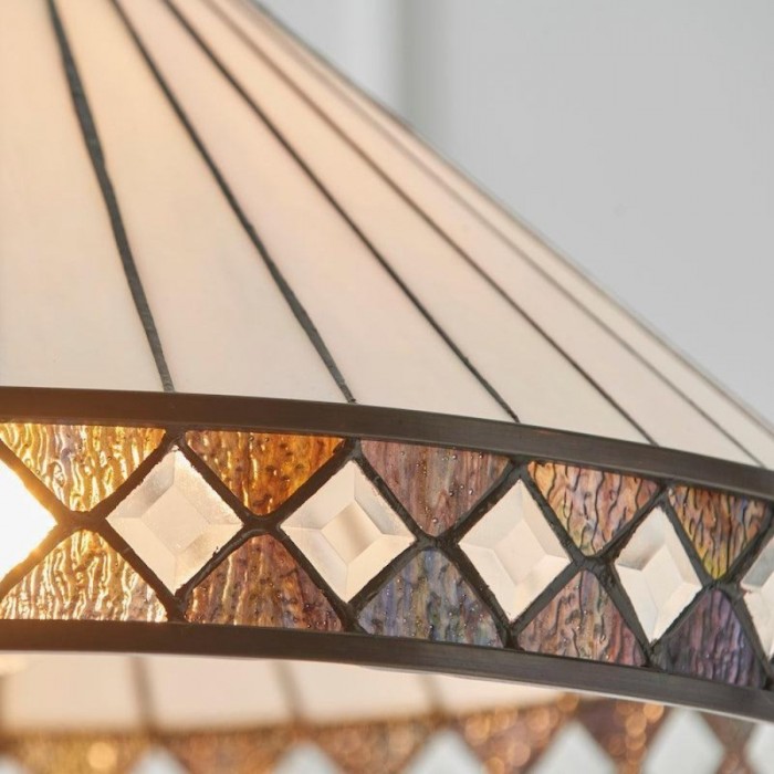 TF Fargo hanglamp - Verlichting in Tiffany-stijl met een Art Deco kap en verstelbare ketting HL2165