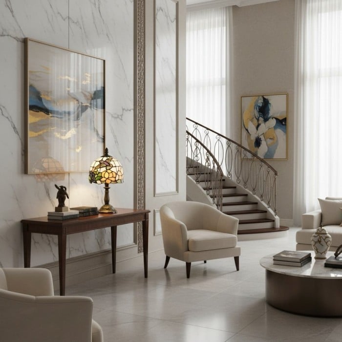 Dekoracyjna lampa stołowa TF Harken Jewel – zachwycający szklany design, idealny do sypialni lub salonu HL2141