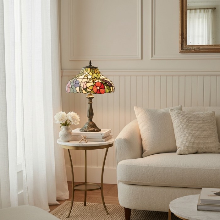 Dekoracyjna lampa stołowa TF Harken Jewel – zachwycający szklany design, idealny do sypialni lub salonu HL2141