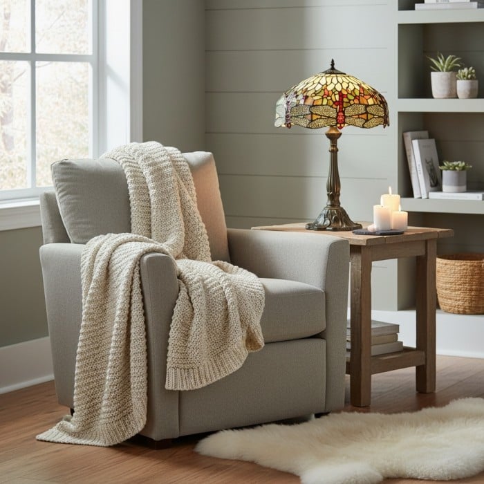 Dekoracyjna lampa stołowa TF Harken Jewel – zachwycający szklany design, idealny do sypialni lub salonu HL2141