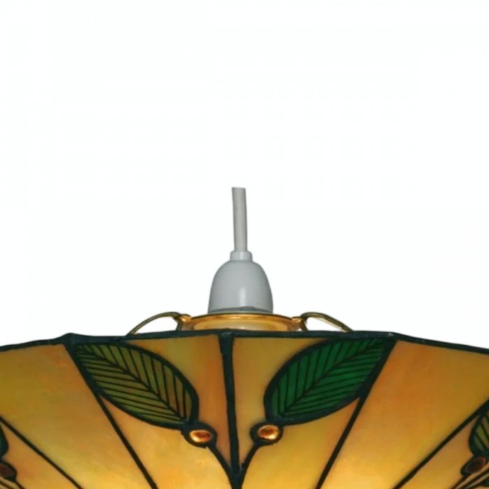 TF Harken Tiffany Style Leaf Pendant Shade Stained Glass Lamp Shade for Living Room and Bedroom HL2024