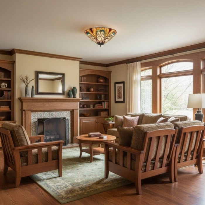 TF Hector Taklampa - Handgjord taklampa i målat glas, halvinfälld eller pendellampa för hemmet HL2217