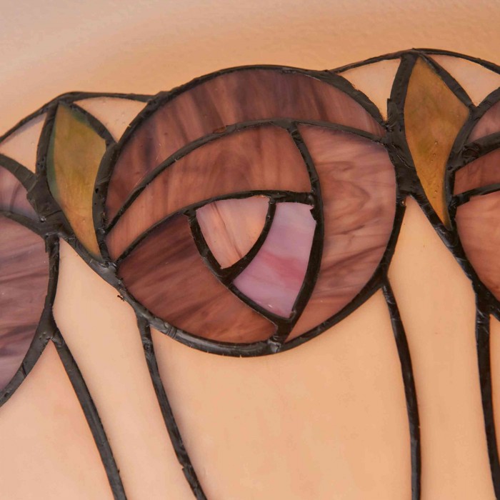 TF Hutchinson Tiffany taklampa - Elegant vintage blommig glaslampa för matsal eller korridor HL2251