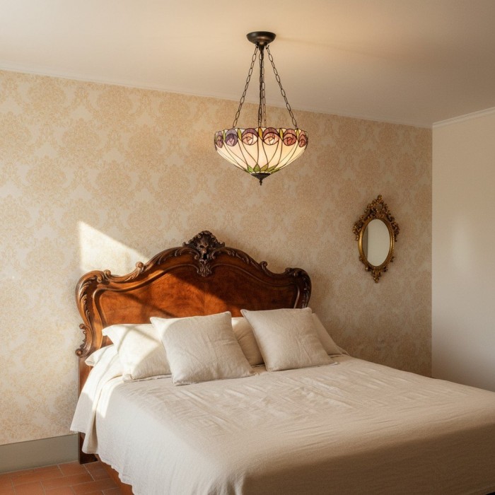 Suspension Tiffany TF Hutchinson - Plafonnier réglable en verre d'art inversé pour la maison HL2097