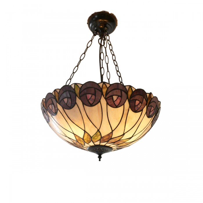 Suspension Tiffany TF Hutchinson - Plafonnier réglable en verre d'art inversé pour la maison HL2097