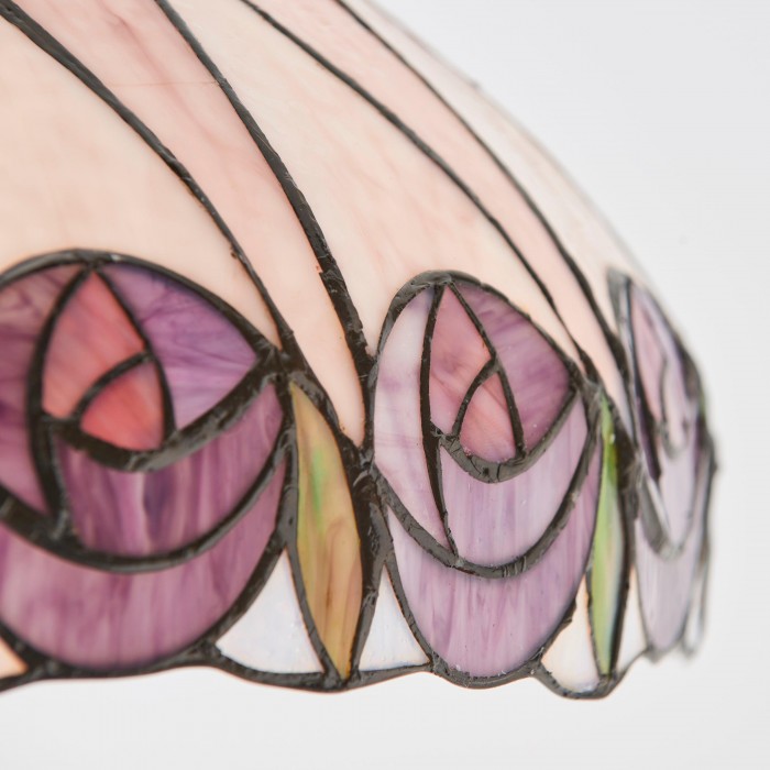 Suspension en verre Tiffany de TF Hutchinson avec motif mosaïque artistique pour salles à manger et salons HL2151