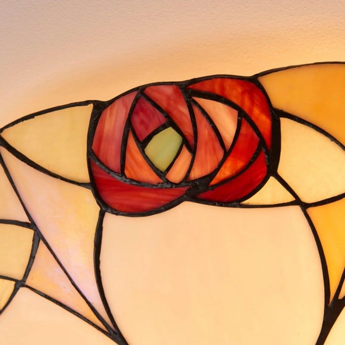 TF Ingram handgemaakte plafondlamp van gebrandschilderd glas - Vintage Art Deco Tiffany-lamp voor de eetkamer HL2219