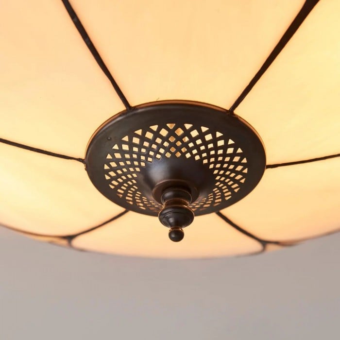 TF Ingram handgemaakte plafondlamp van gebrandschilderd glas - Vintage Art Deco Tiffany-lamp voor de eetkamer HL2219